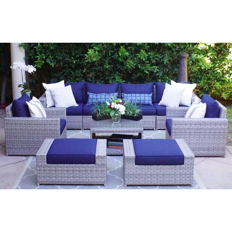 Kordell 9 piece 2024 rattan sectional seating